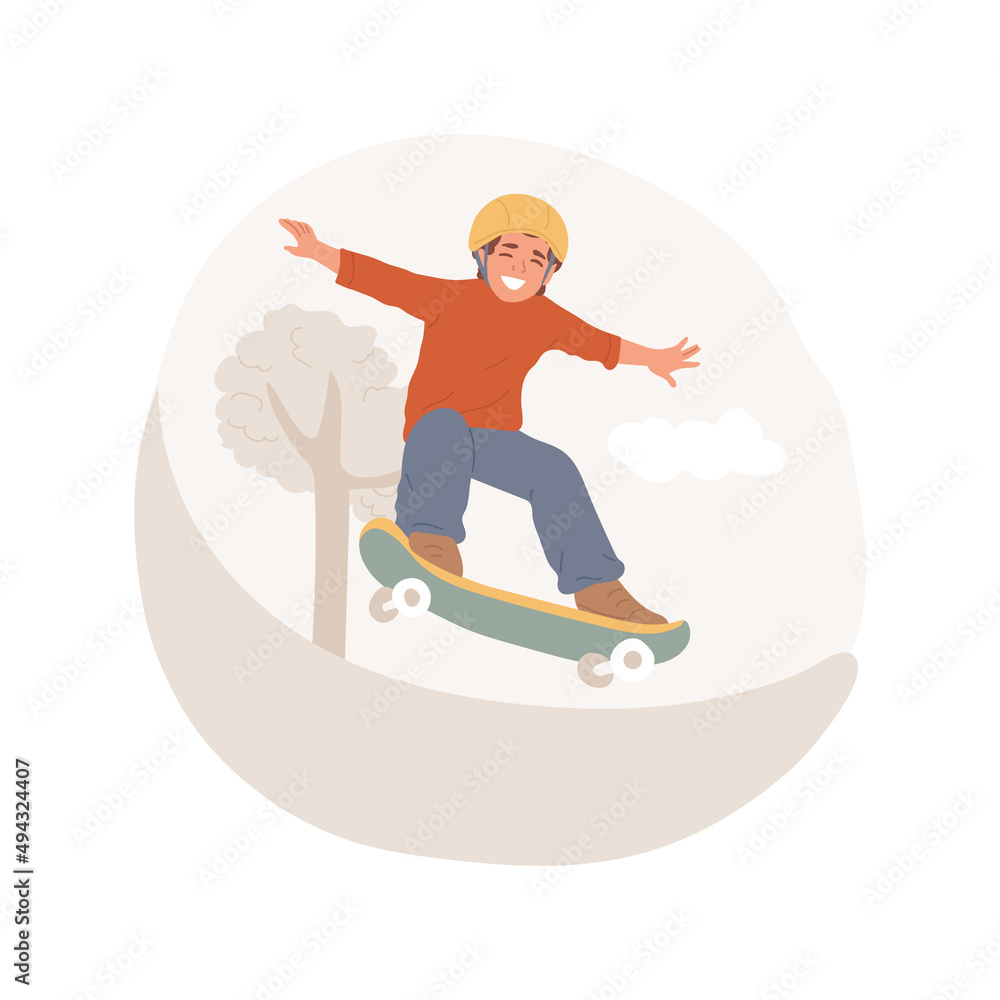 Extreme sports camp isolated cartoon vector illustration. Extreme sports day, summer camp for children, skate park training, after school activity, kids outdoor adventure vector cartoon.