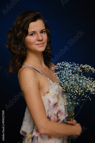 girl with flowers photo