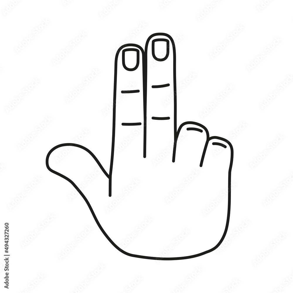 Obraz premium Isolated hand cartoon outline icon doing a gesture Vector illustration