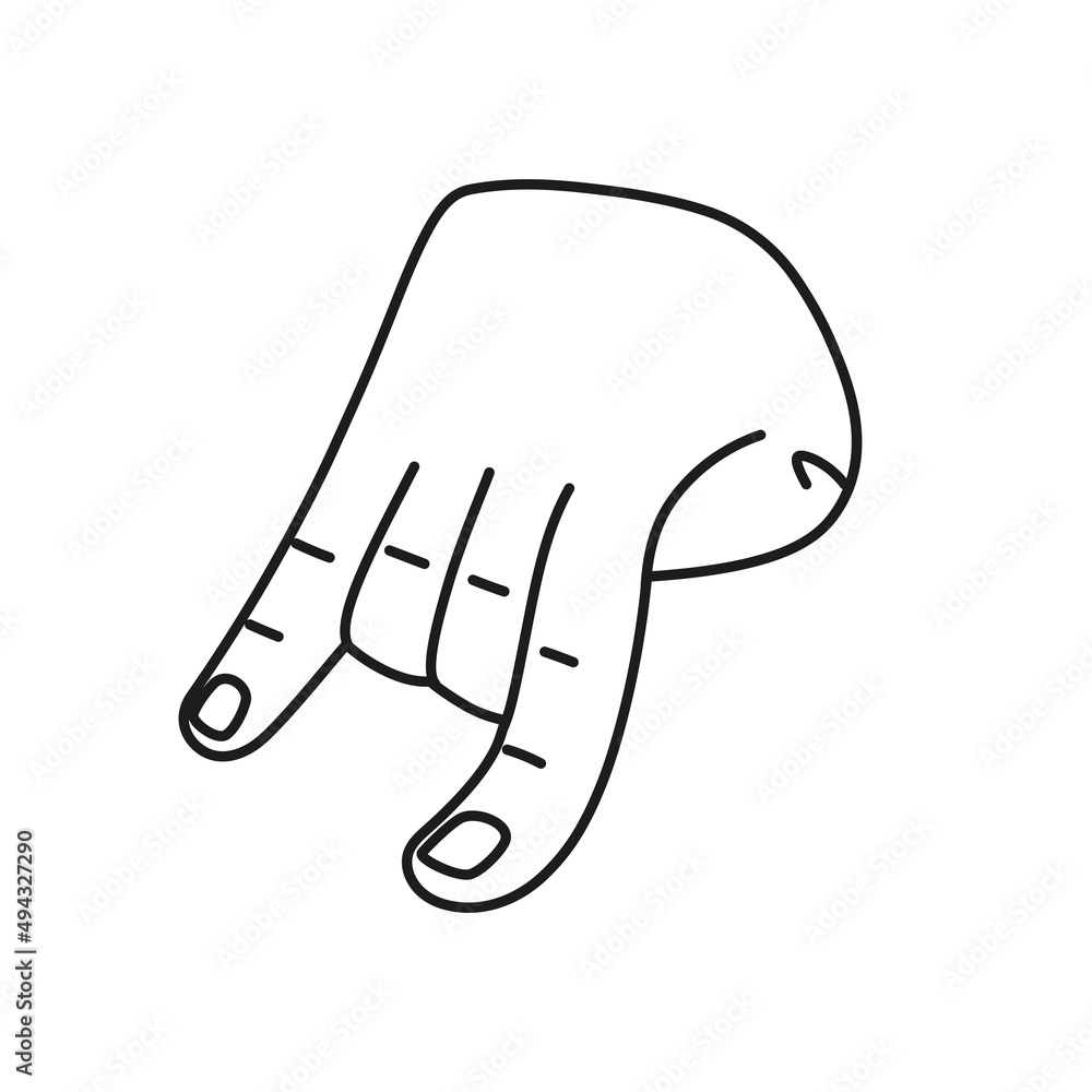 Isolated hand cartoon outline icon doing a gesture Vector illustration Isolated hand cartoon outline icon doing a gesture Vector illustration