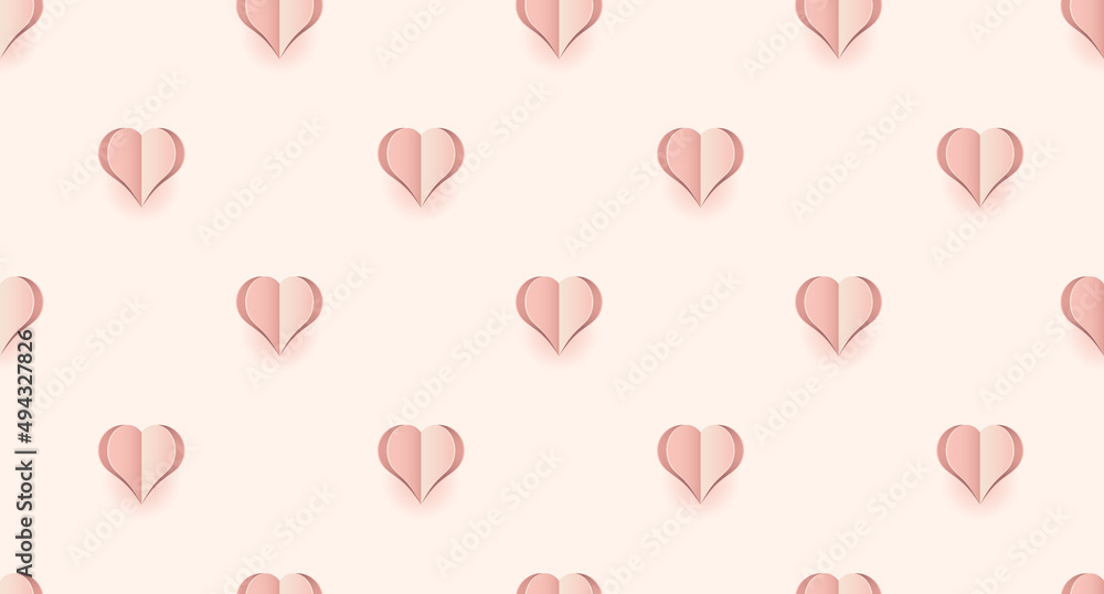 Seamless pattern with pink hearts. Hearts wallpaper. Cute pink hearts seamless texture pattern. Cute seamless pattern. Vector illustration