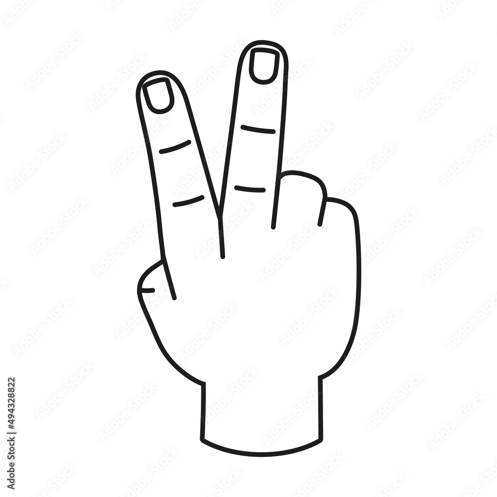 Obraz premium Isolated hand cartoon outline icon doing a gesture Vector illustration
