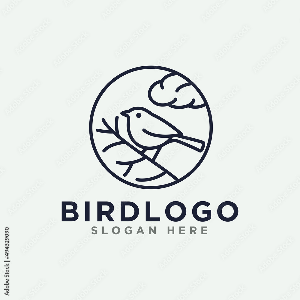 bird logo line art