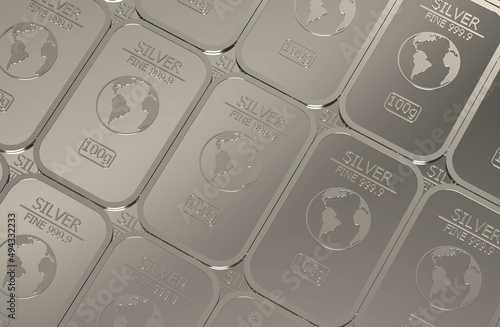 Photos silver bullion wallpaper 3d illustration rendering