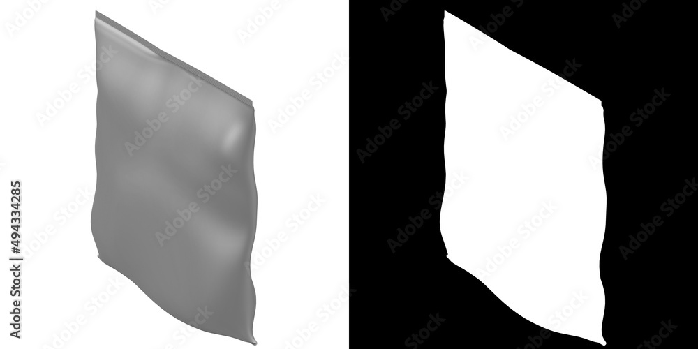 3D rendering illustration of a chips or pop-corn package template