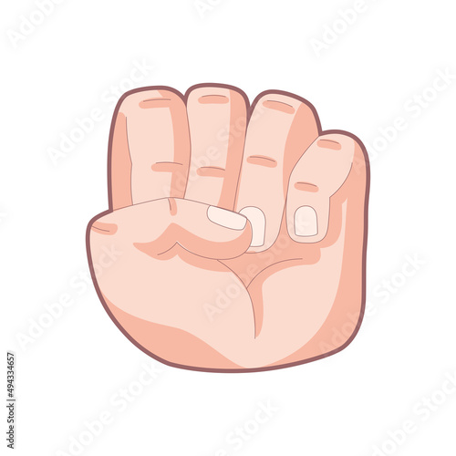 Isolated hand cartoon icon doing a gesture Vector illustration