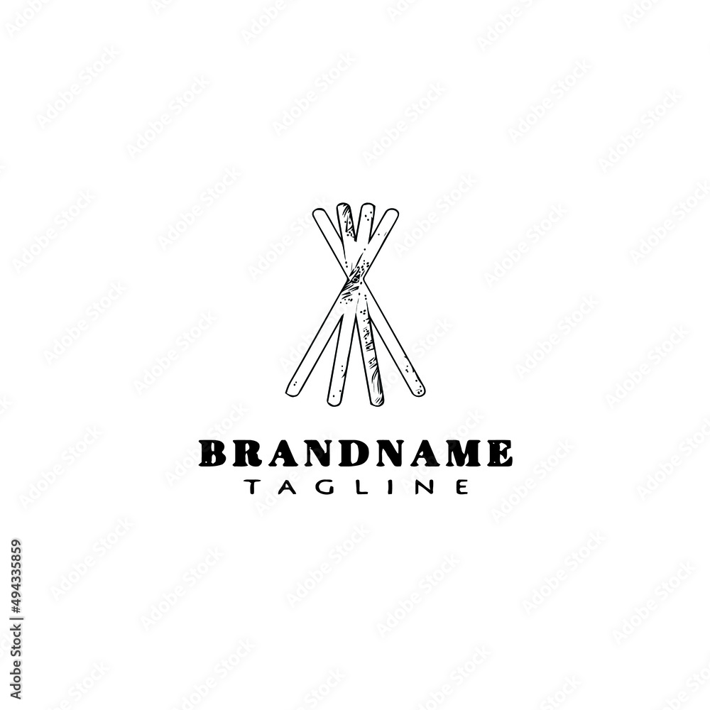 coat stand cartoon logo unique icon design black isolated vector illustration