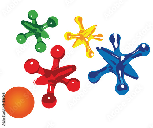 Matatenas de colores con pelotita