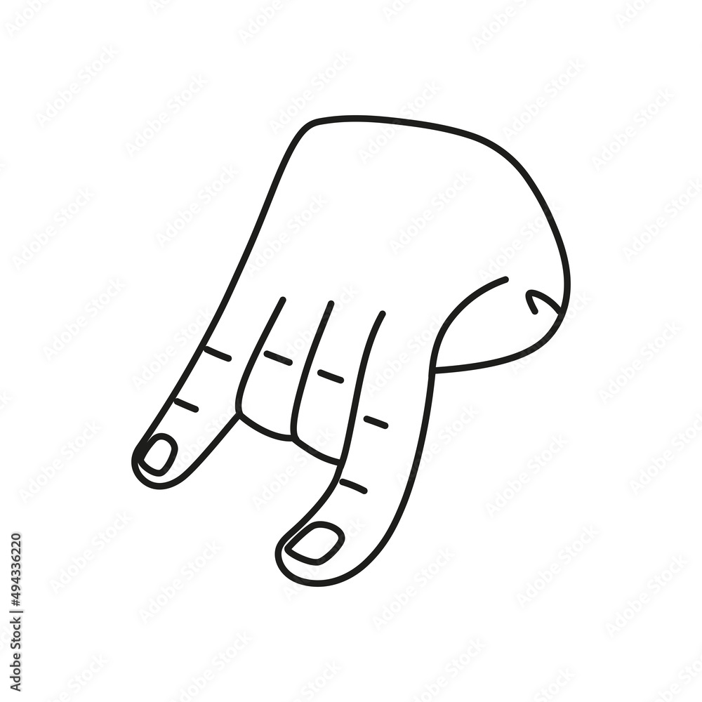 Isolated hand cartoon outline icon doing a gesture Vector illustration Isolated hand cartoon outline icon doing a gesture Vector illustration