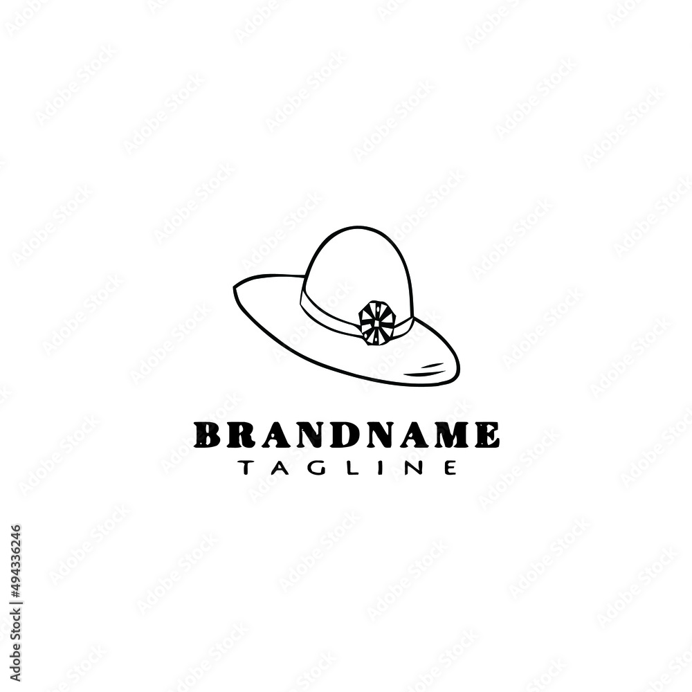 kentucky derby hats logo icon cartoon template black isolated vector illustration