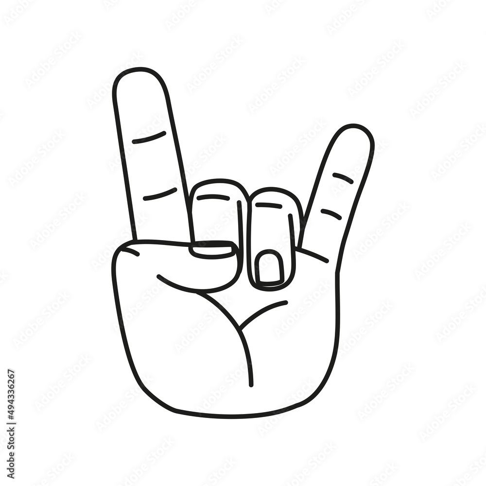 Isolated hand cartoon outline icon doing a gesture Vector illustration Isolated hand cartoon outline icon doing a gesture Vector illustration