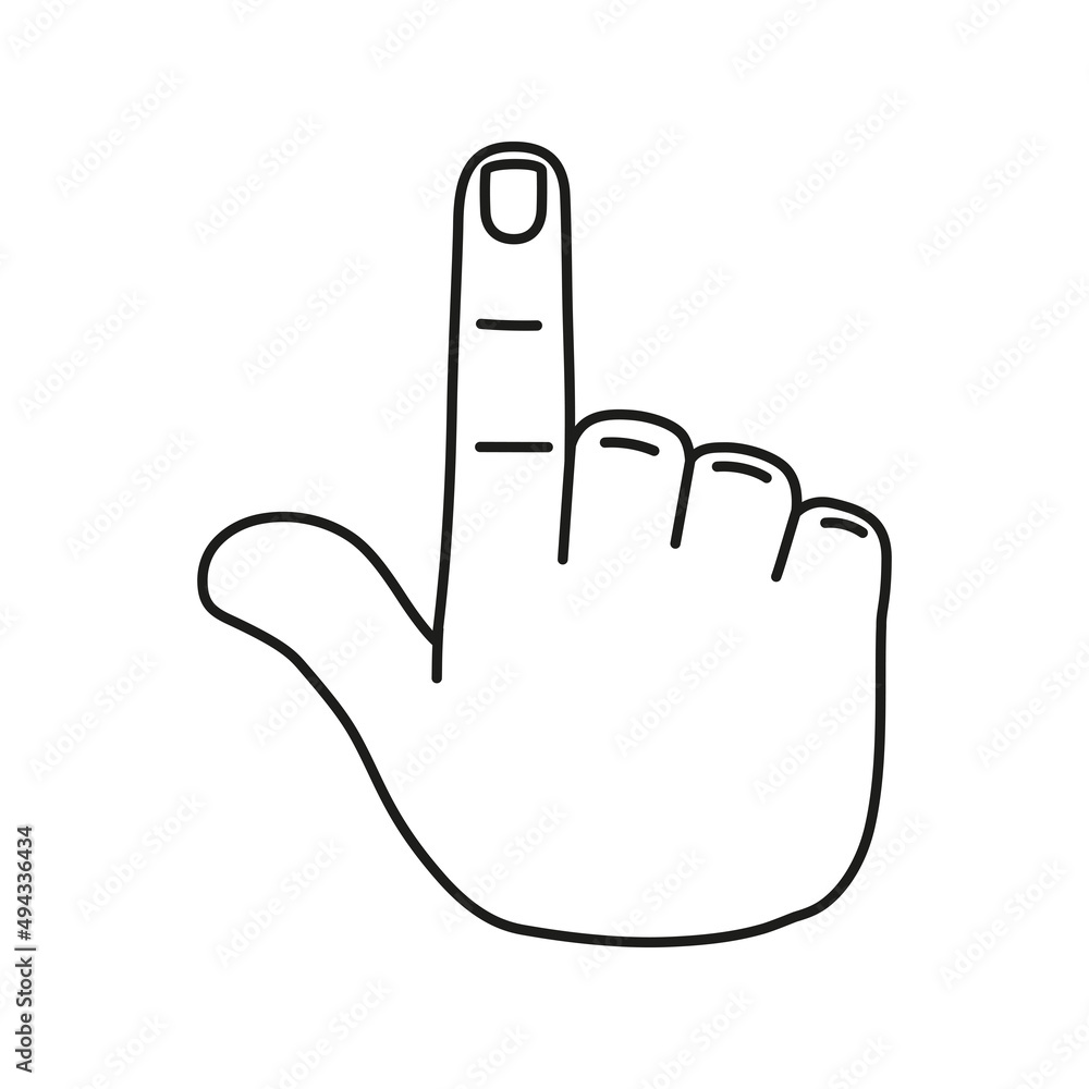 Isolated hand cartoon outline icon doing a gesture Vector illustration Isolated hand cartoon outline icon doing a gesture Vector illustration