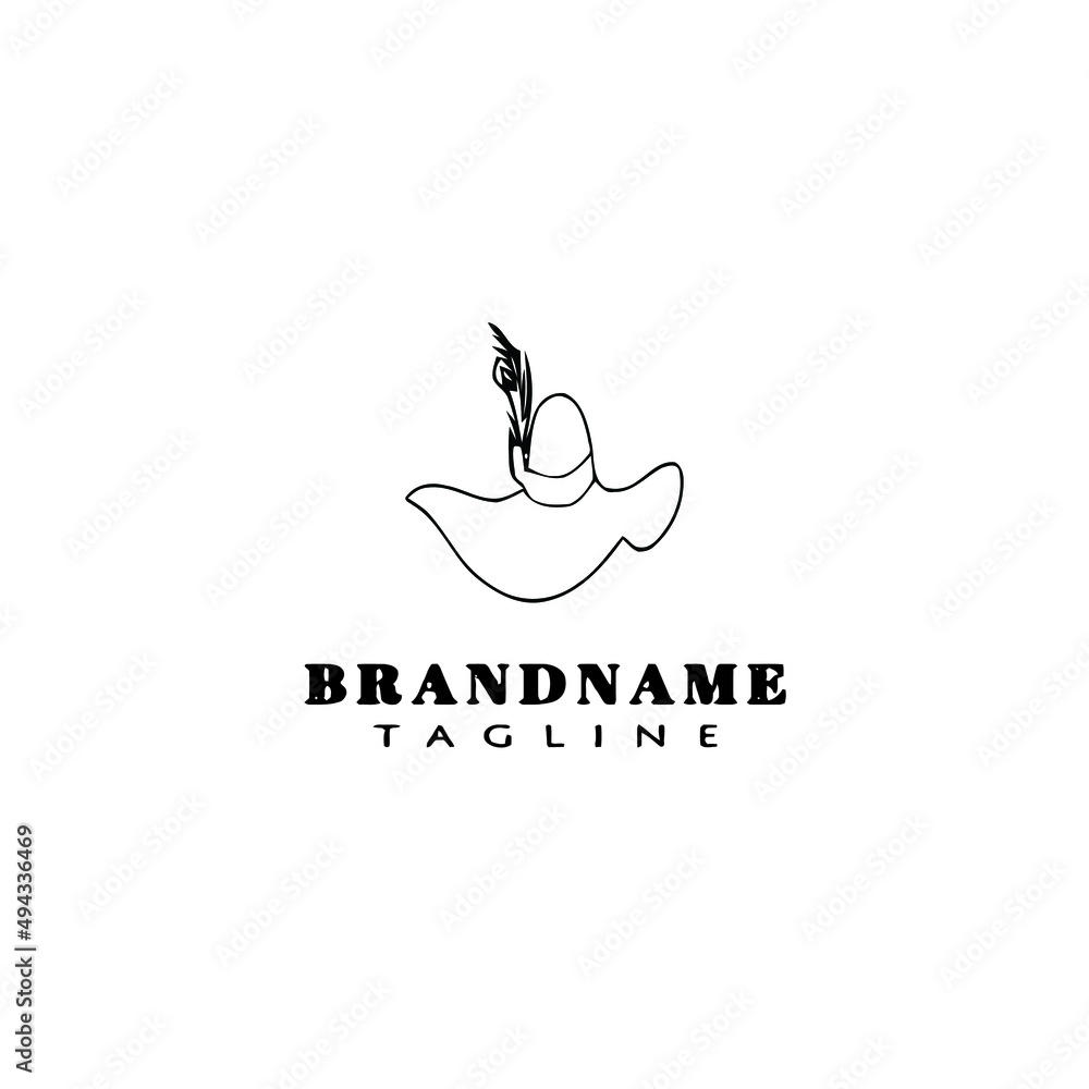 kentucky derby hats logo icon cartoon design template black isolated vector illustration