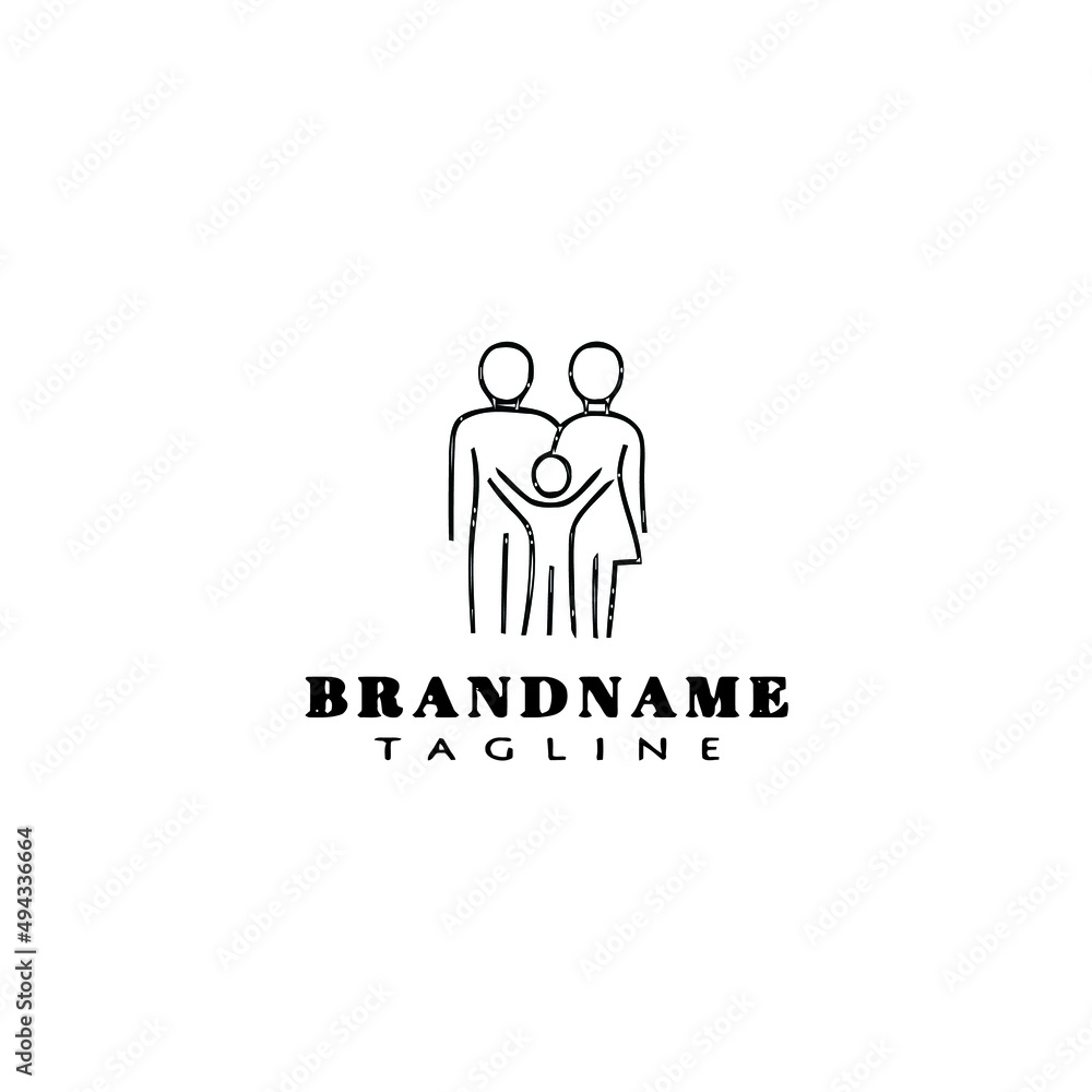 family logo cartoon icon design template black isolated vector illustration family logo cartoon icon design template black isolated vector illustration