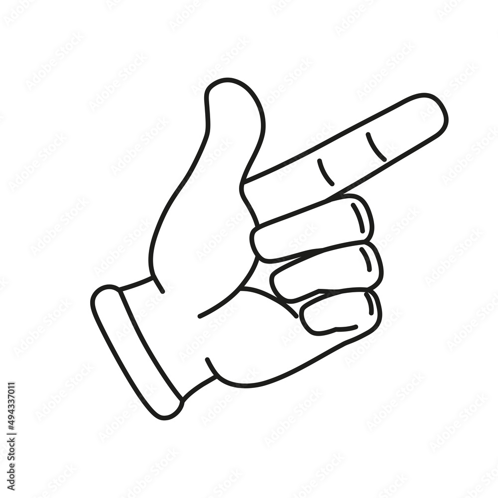 Isolated hand cartoon outline icon doing a gesture Vector illustration Isolated hand cartoon outline icon doing a gesture Vector illustration