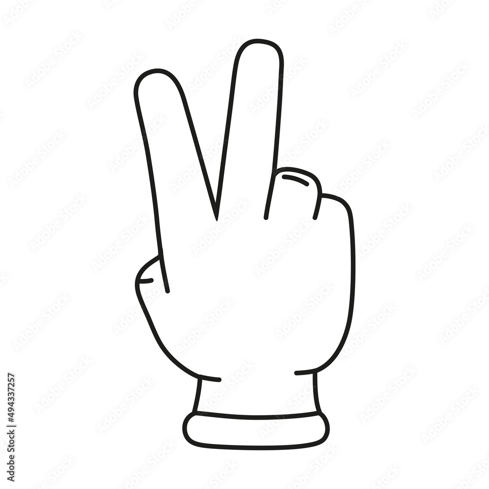 Isolated hand cartoon outline icon doing a gesture Vector illustration Isolated hand cartoon outline icon doing a gesture Vector illustration