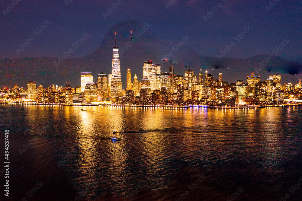 Fototapeta premium sunset over manhattan