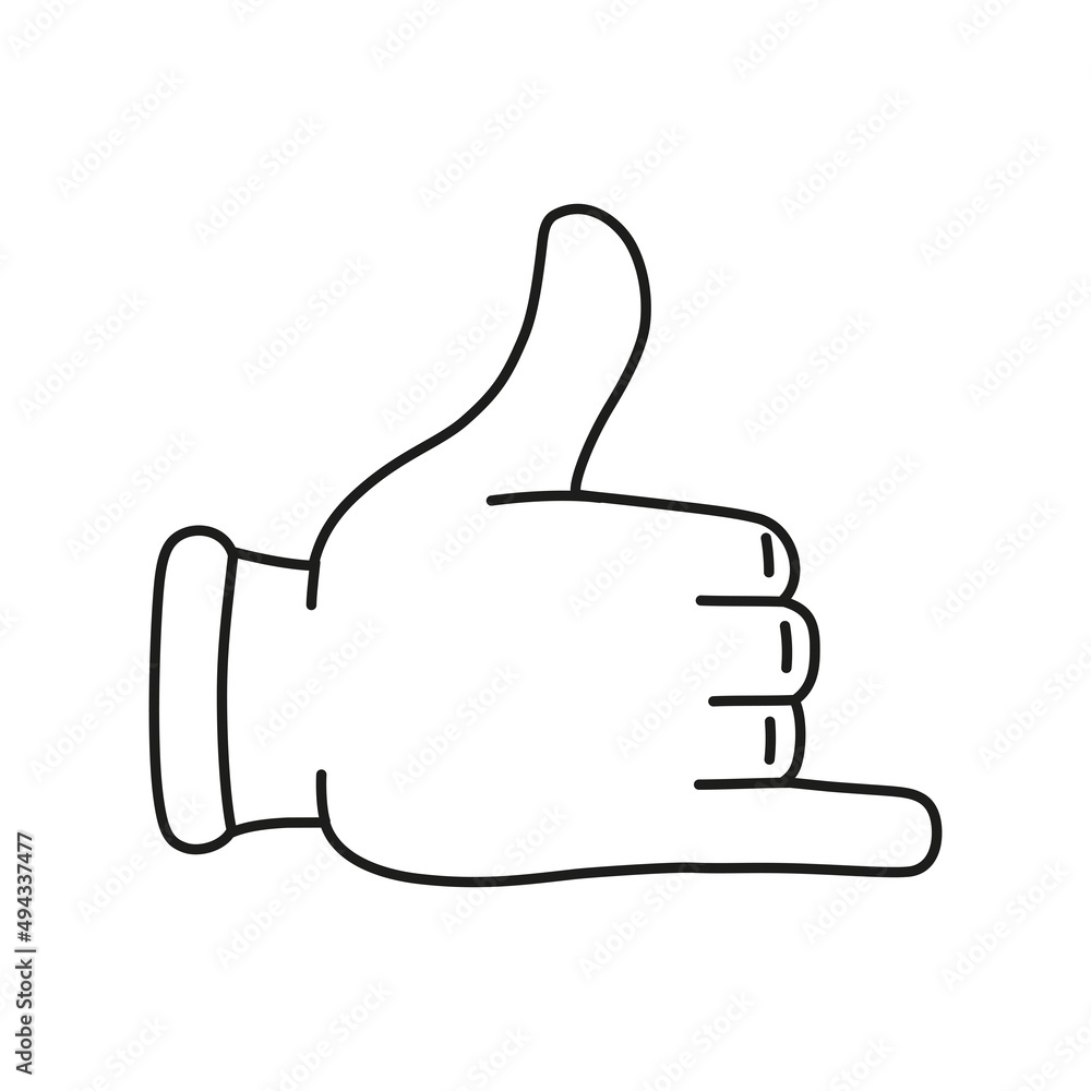 Isolated hand cartoon outline icon doing a gesture Vector illustration Isolated hand cartoon outline icon doing a gesture Vector illustration