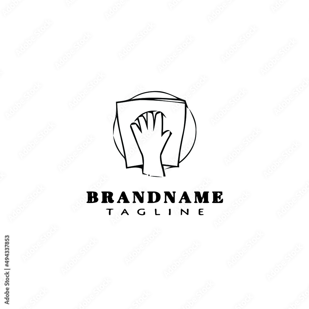 hand wipe logo cartoon icon design template black isolated vector illustration hand wipe logo cartoon icon design template black isolated vector illustration