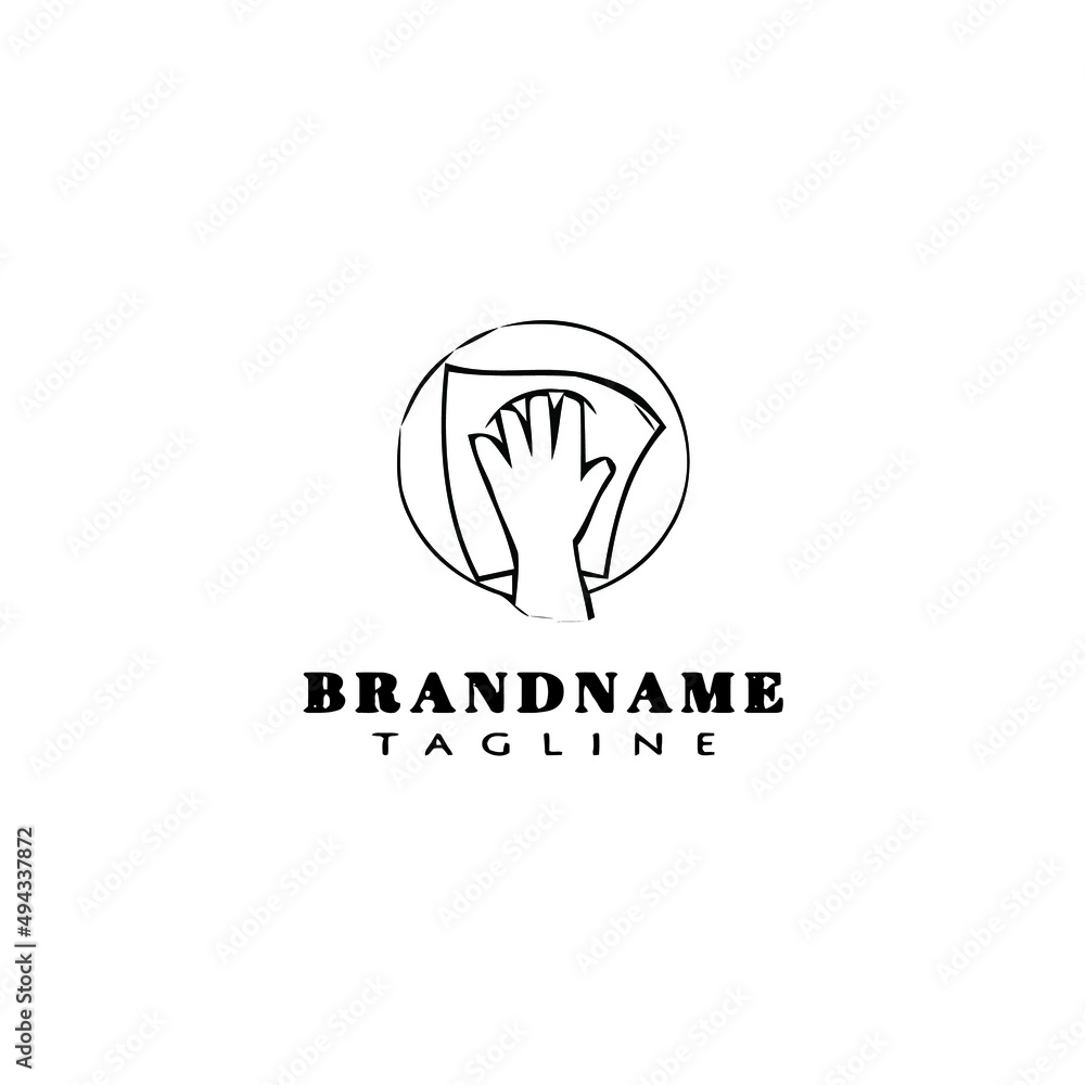 hand wipe logo cartoon icon design template black isolated vector illustration hand wipe logo cartoon icon design template black isolated vector illustration