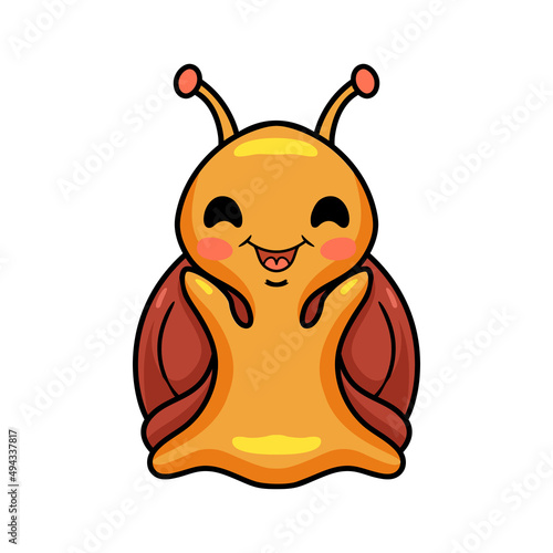 Cute little snail cartoon character