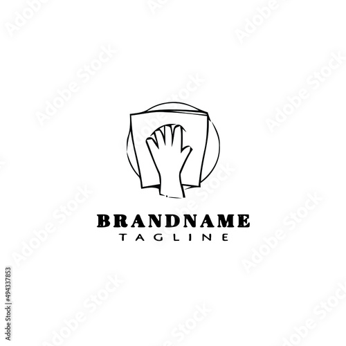hand wipe logo cartoon icon design template black isolated vector illustration