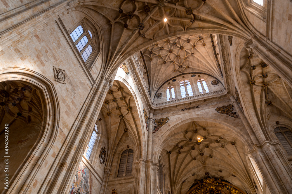 Detail from the interior of St. Stephen's Church in Salamanca, Spain