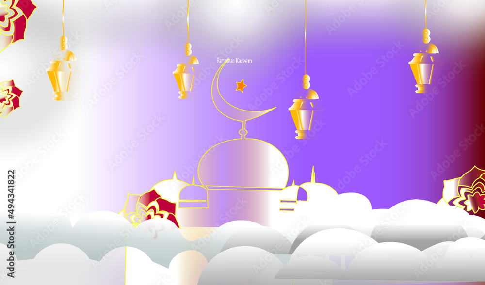 Naklejka premium Ramadhan mubarak background