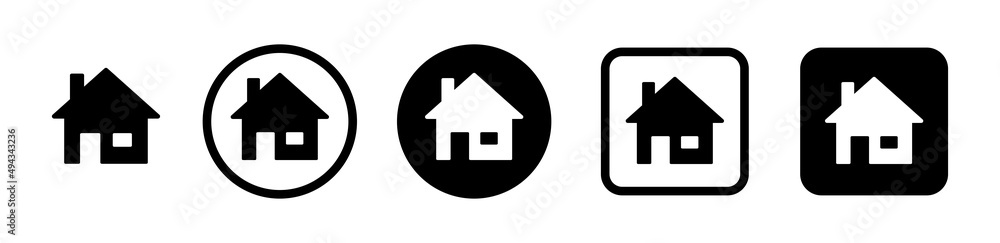 House sign icon collection in black flat design. Web home icon set. House sign icon collection in black flat design. Web home icon set.
