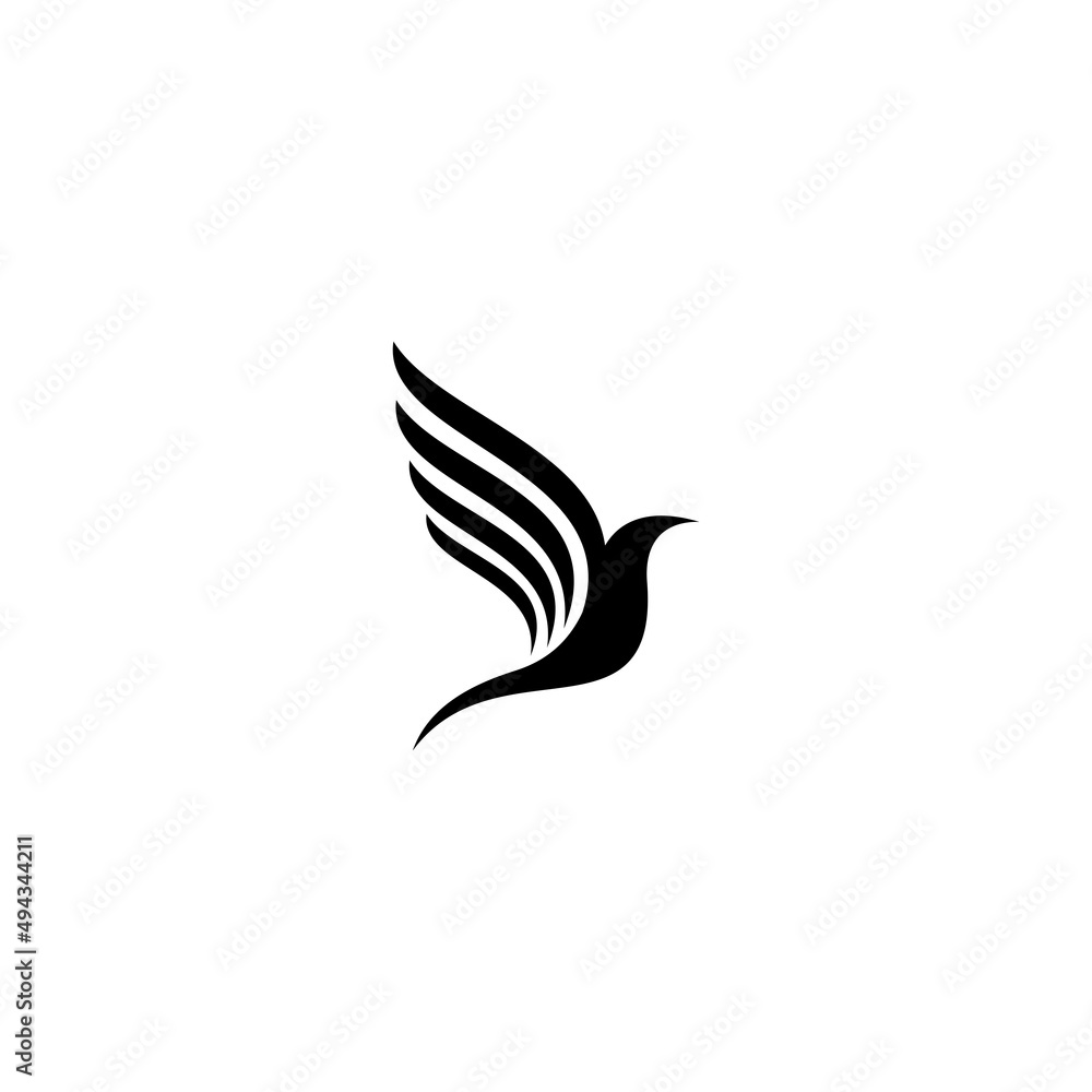 simple bird logo design, elegant bird symbol silhouette vector simple bird logo design, elegant bird symbol silhouette vector