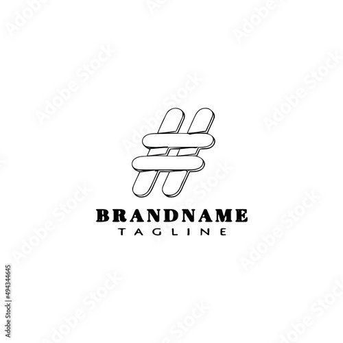 hash tag logo cartoon icon design template black isolated vector illustration