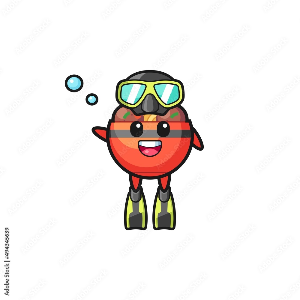 the meatball bowl diver cartoon character