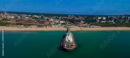 Beautiful view of the Bournemouth Pier under the blue sky photo
