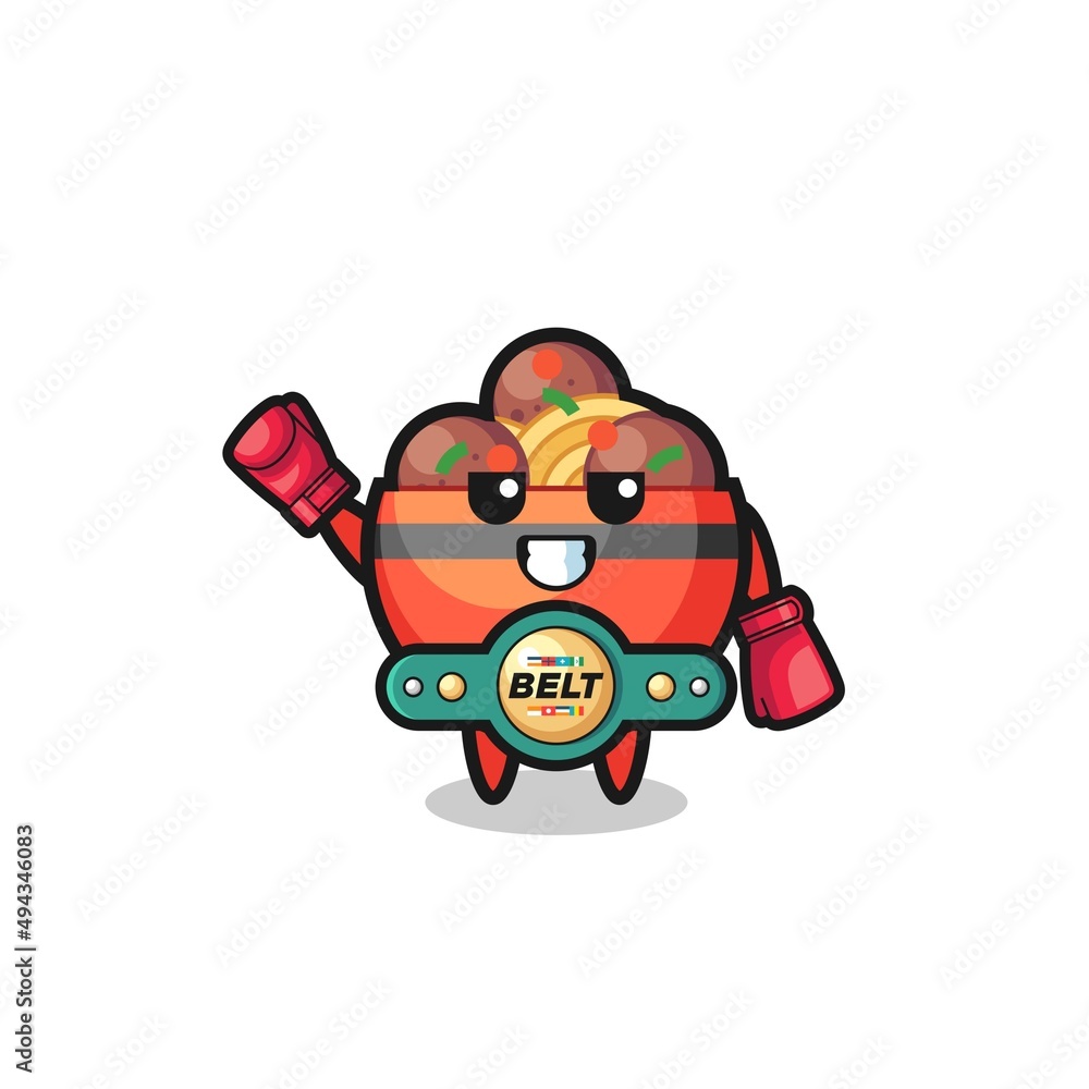 meatball bowl boxer mascot character meatball bowl boxer mascot character