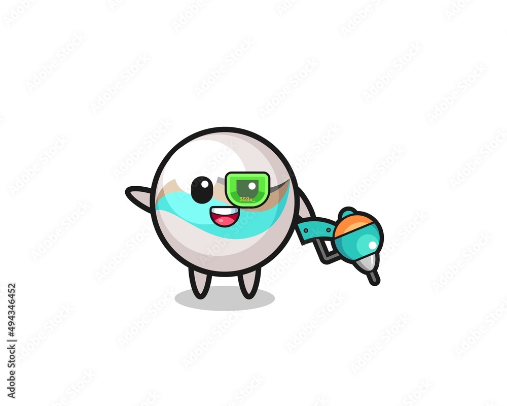 marble toy cartoon as future warrior mascot marble toy cartoon as future warrior mascot