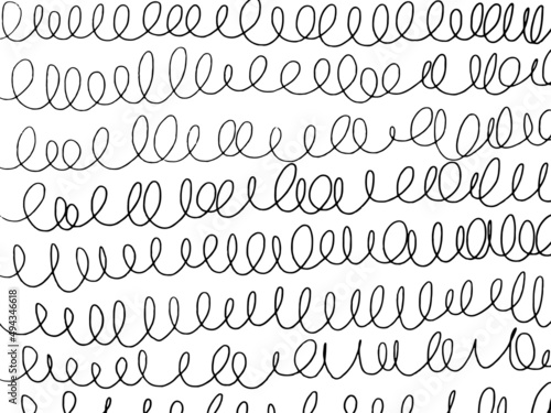 ぐるぐる線のカラフル落書きバックグラウンドモノクロ