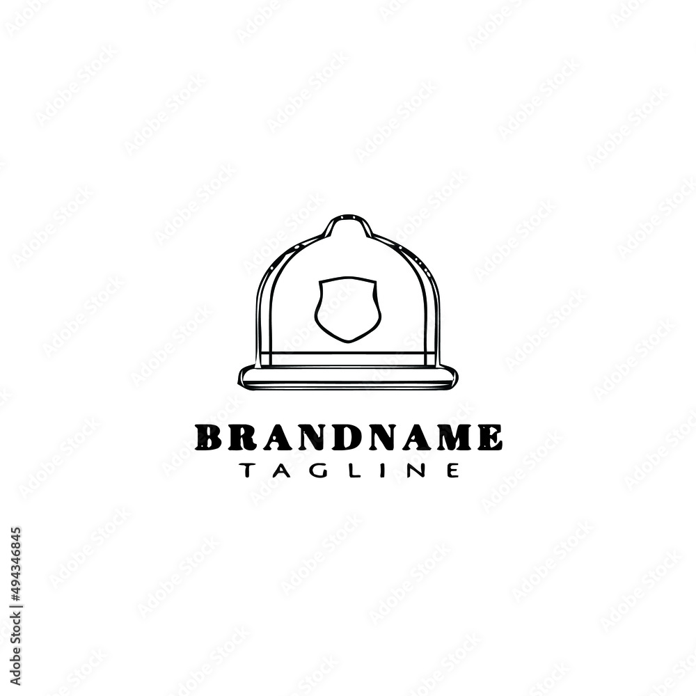 Fototapeta premium london police helmet cartoon logo icon template black vector illustration