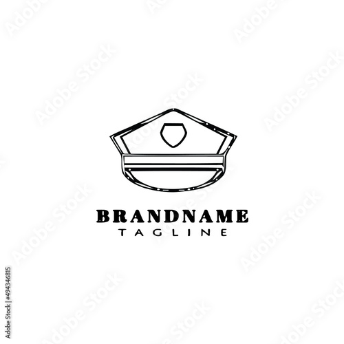 police helmet cartoon logo icon template black vector illustration
