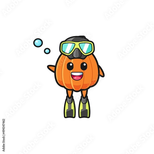 the pumpkin diver cartoon character
