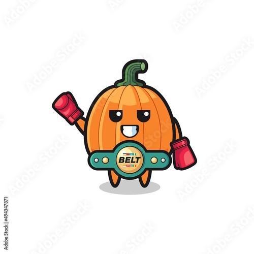 pumpkin boxer mascot character