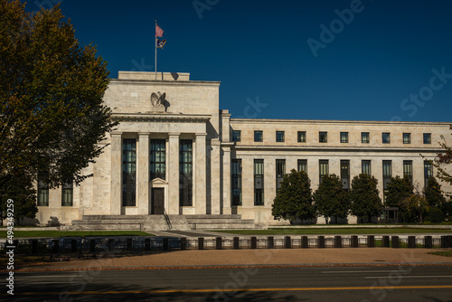 Federal Reserve (Fed) Headquarters Building in Washington, DC on a sunny Summer Day