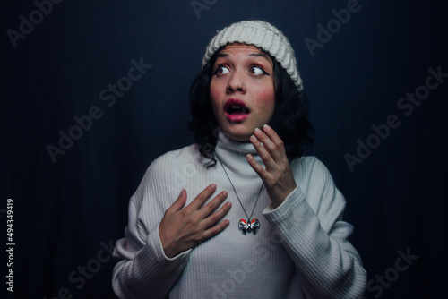 Quadro su tela Mujer sorprendida