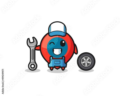 the location symbol character as a mechanic mascot