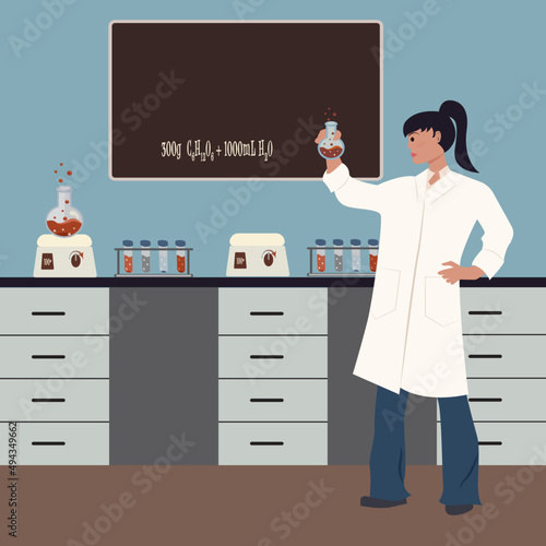 Female scientist working at her lab bench