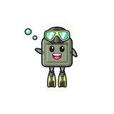 the school bag diver cartoon character