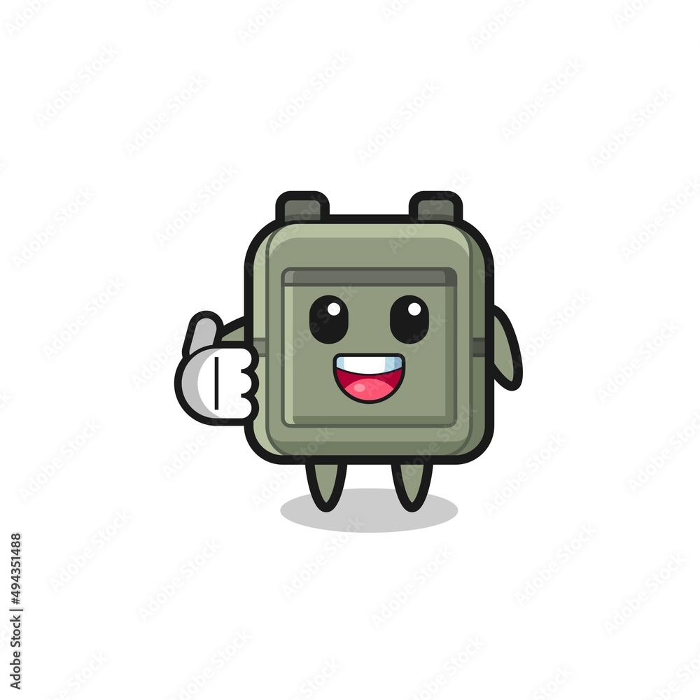 school bag mascot doing thumbs up gesture school bag mascot doing thumbs up gesture