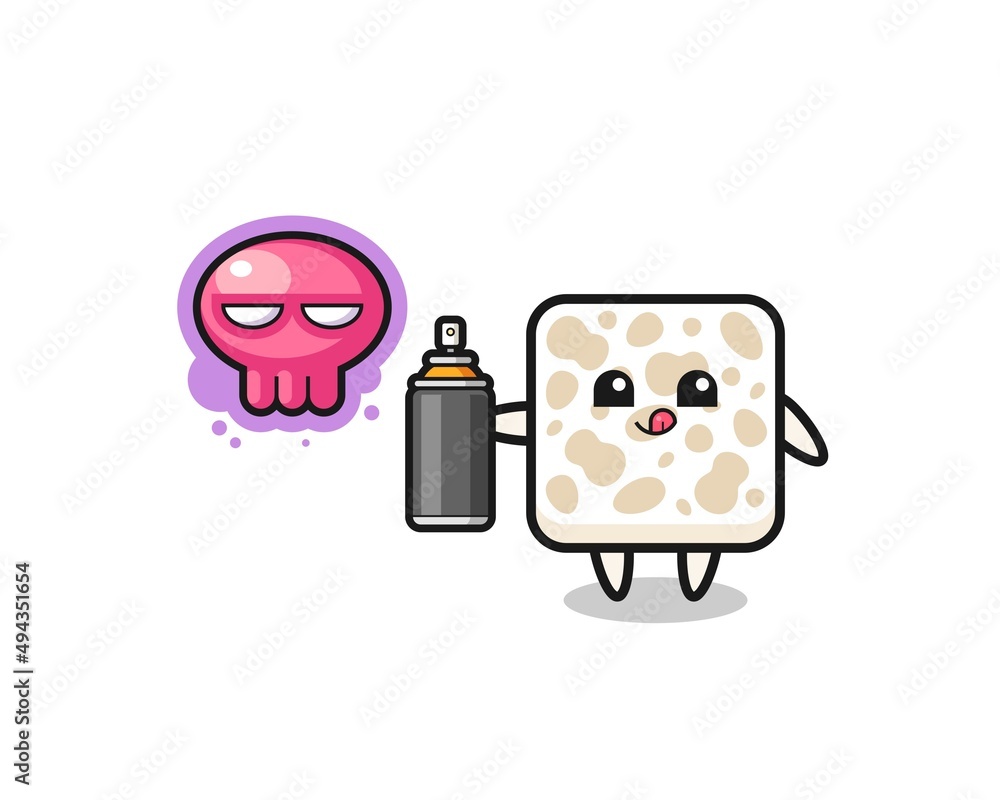 tempeh cartoon make a graffiti with a spray paint tempeh cartoon make a graffiti with a spray paint