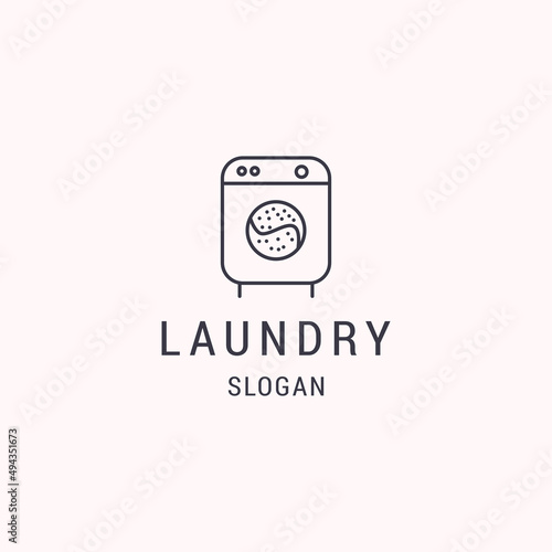 Laundry logo icon design template vector illustration