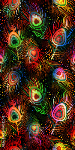 Wallpaper Mural peacock feather abstract background Torontodigital.ca