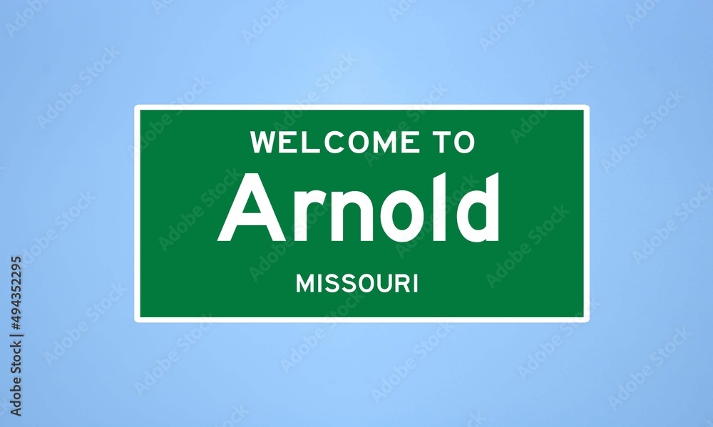 Arnold, Missouri city limit sign. Town sign from the USA. Arnold, Missouri city limit sign. Town sign from the USA.